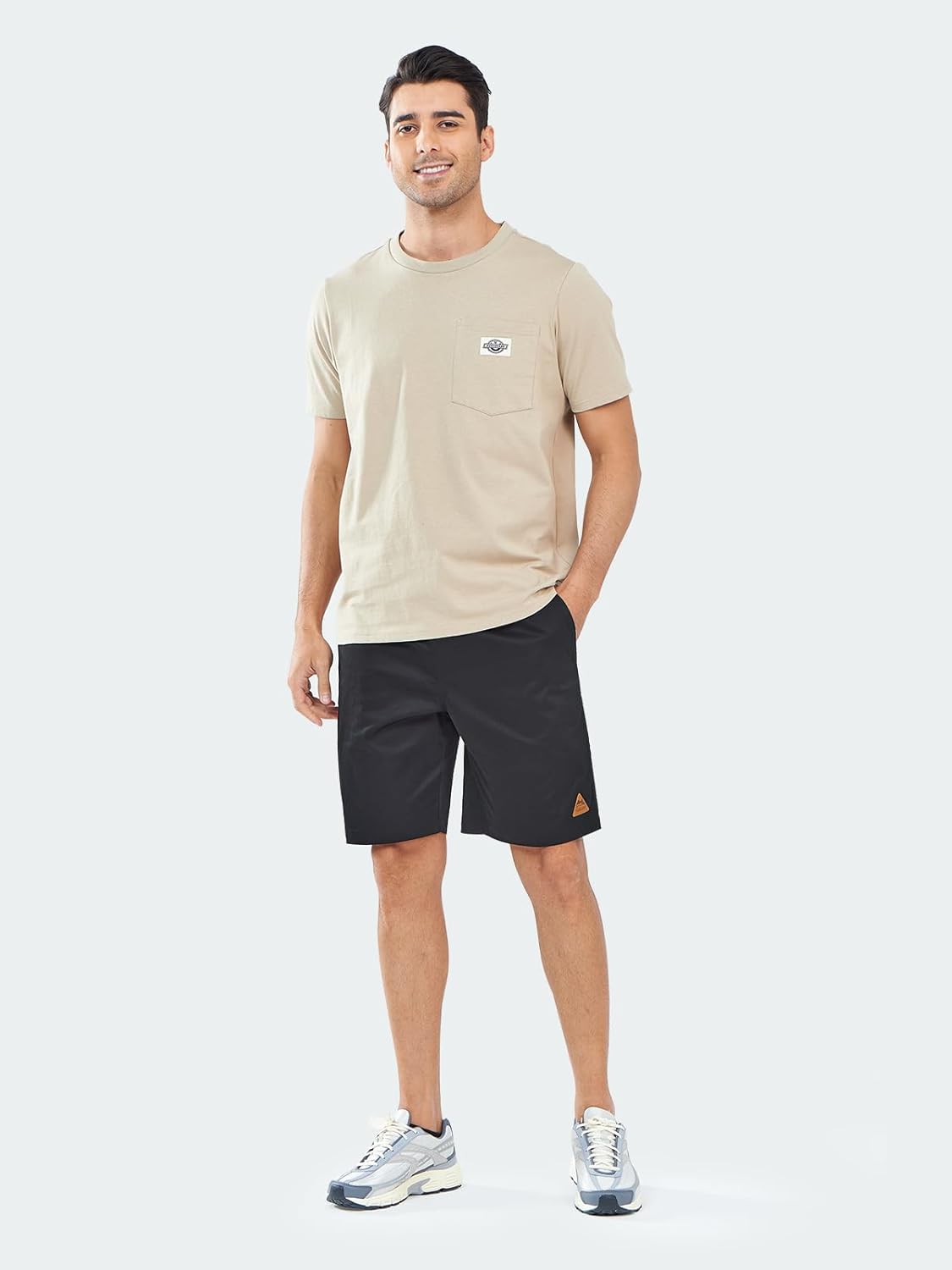 NORTHYARD Mens Casual Shorts-Cotton 9" Golf Hiking Drawstring Elastic Waist Work Shorts with Zipper Pockets