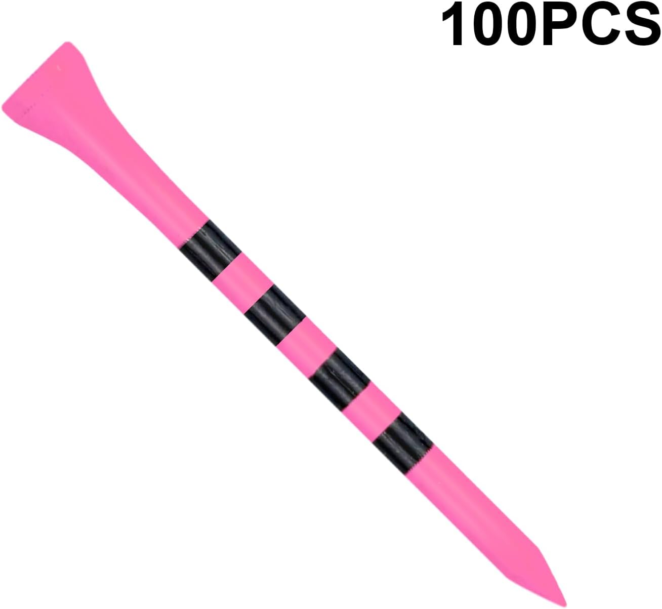 Wooden Golf Tees 3-1/4", 2-3/4", 2-1/8", 1-1/2" Available, 100 Count (Natural Color, White, Black, Blue, Red, Green, Yellow, Pink, Orange)