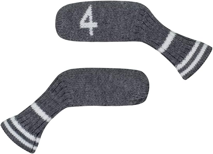 Scott Edward 1/7/10 Pcs Knitted Golf Club Head Covers for Irons Wedge Cuteness and Basically Socks Shape Washable Golf Club Head Protector on Classic Stripes Style,Double Sided Customization