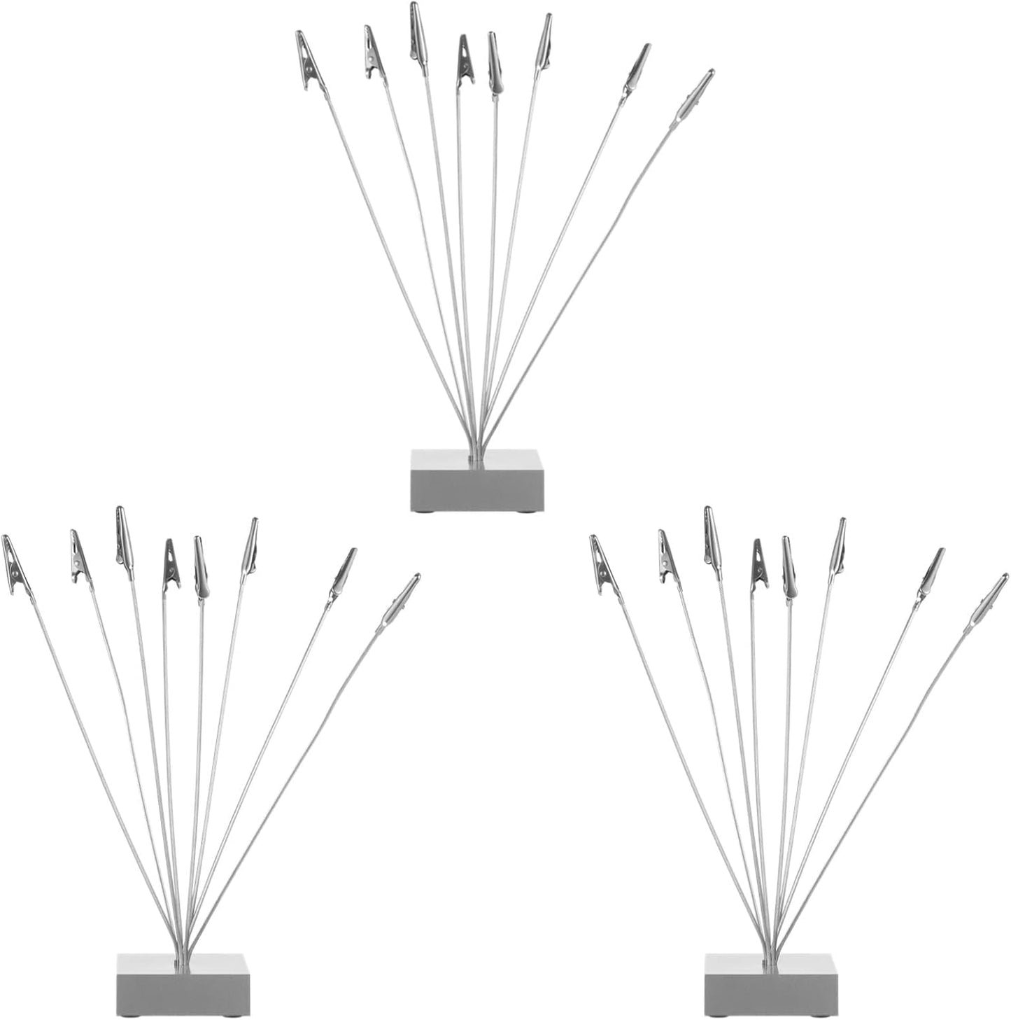 3 Pcs Photo Tree Holder with Clips, 8-Branch Gift Card Clip Holders, Multi-Head Metal Desk Card Display Stands, Table Number Holders, Ideal for Pictures, Notes, and Wedding Party Decorations