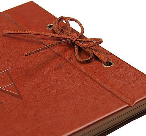 Adventure Book Handcrafted 11.92 x 7.62" Leather-Bound Scrapbook with 80 Pages, Embossed Lettering, Inspired by 'Up', Ideal for Photos, Weddings&Travel Memories Gift Box Included