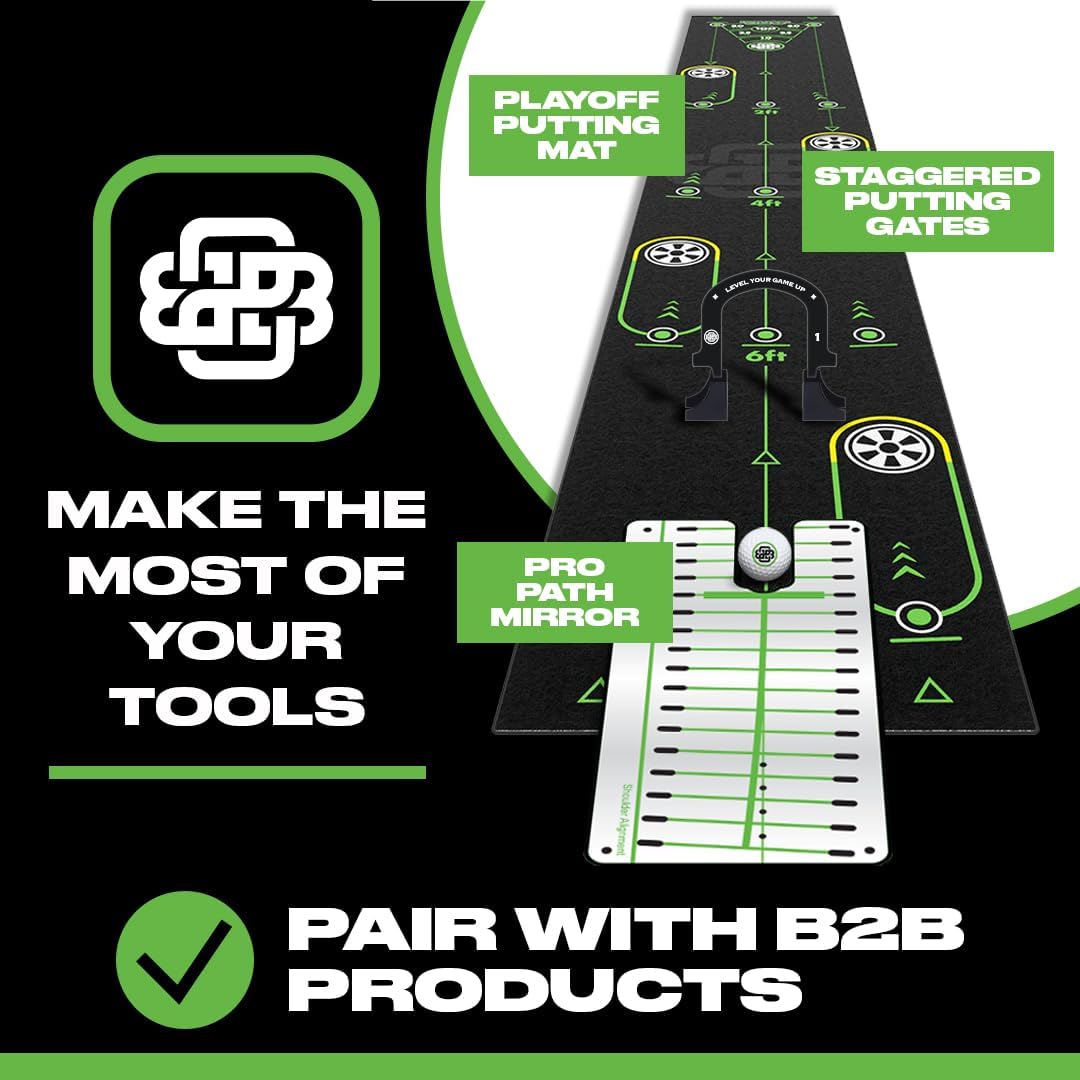 Back 2 Basics Putting Gates Set – Golf Putting Aid for Alignment & Accuracy – Gate Putting Green & Golf Putting Mat Trainer - Gate Putter Training Aid for Putting Green