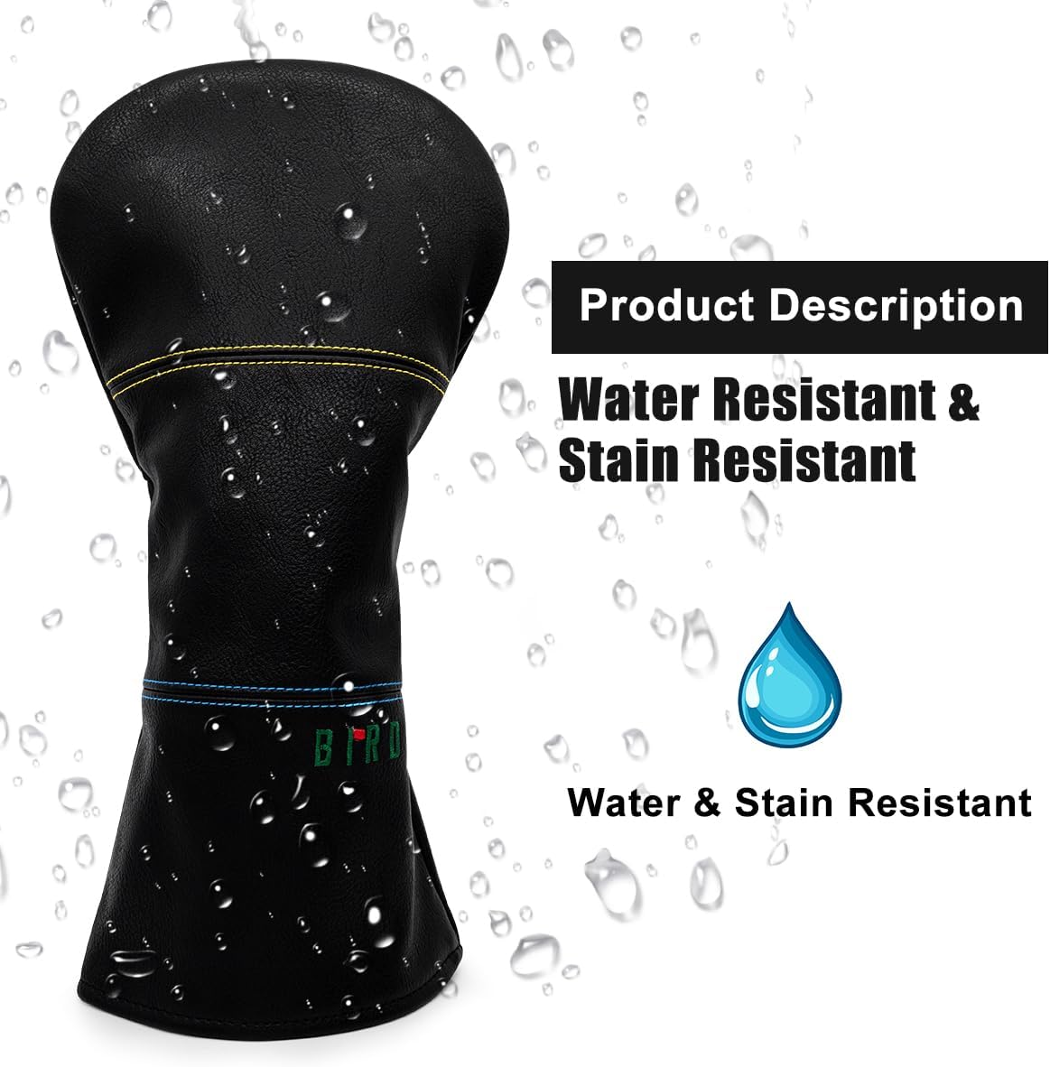 Golf Club Headcover 3 Wood Headcover Birdie Design Magnetic Closure Elegant Embroidery Premium Leather Driver Fairway Wood Hybrid Blade Mallet Putter Cover