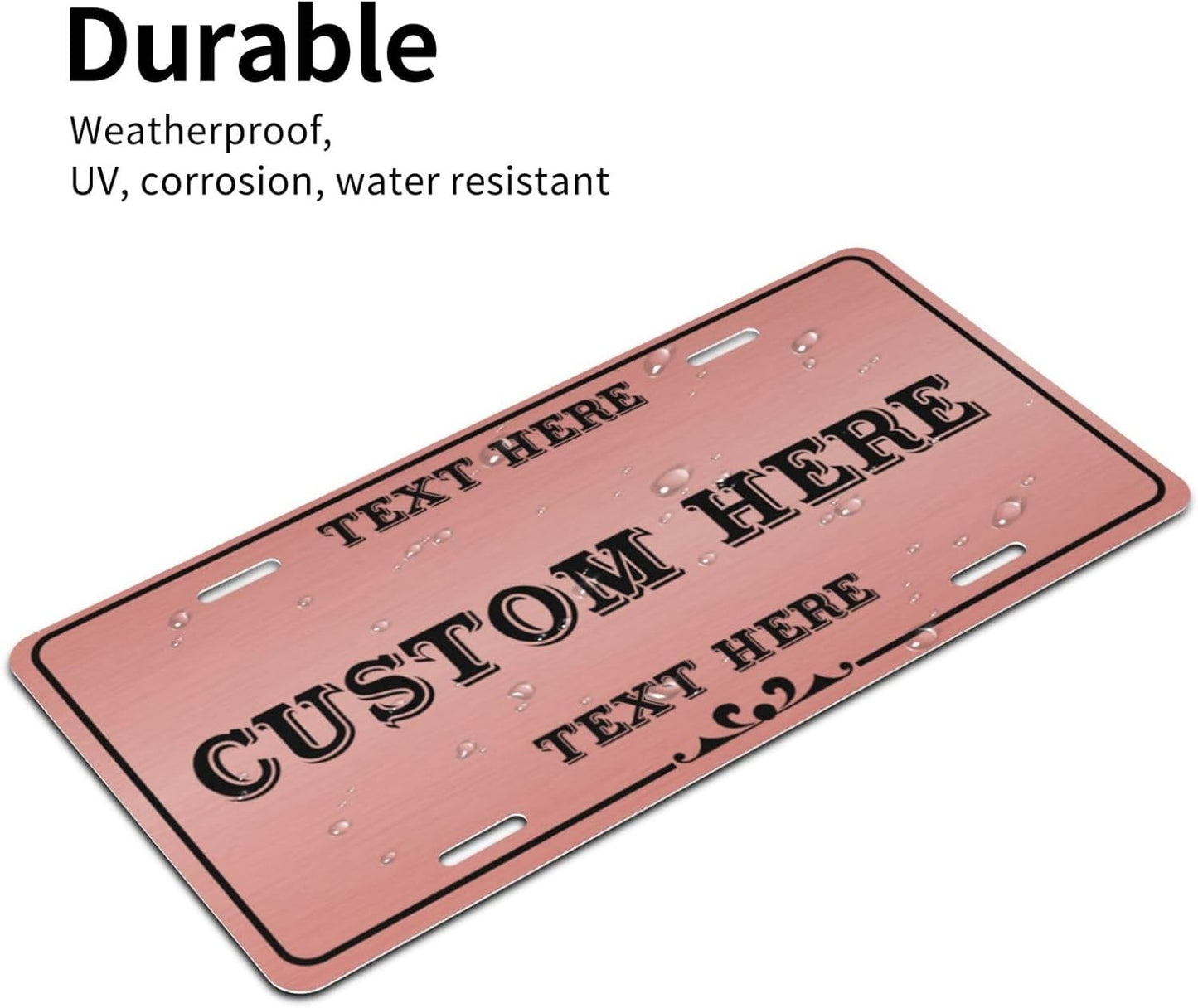 Custom Personalized Text Image Photo Design Customized Tag Aluminum License Plates for Front of Car 6x12 Inch-28