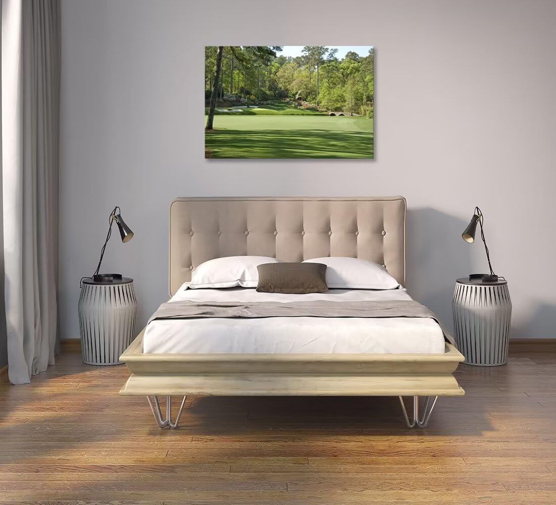 Augusta National Golf Course Wall Art for Living Room Bedroom Bathroom Home Decorations - Augusta Golf Course Picture Poster Framed Artwork Canvas Prints Ready to Hang(18''H x 24''W)
