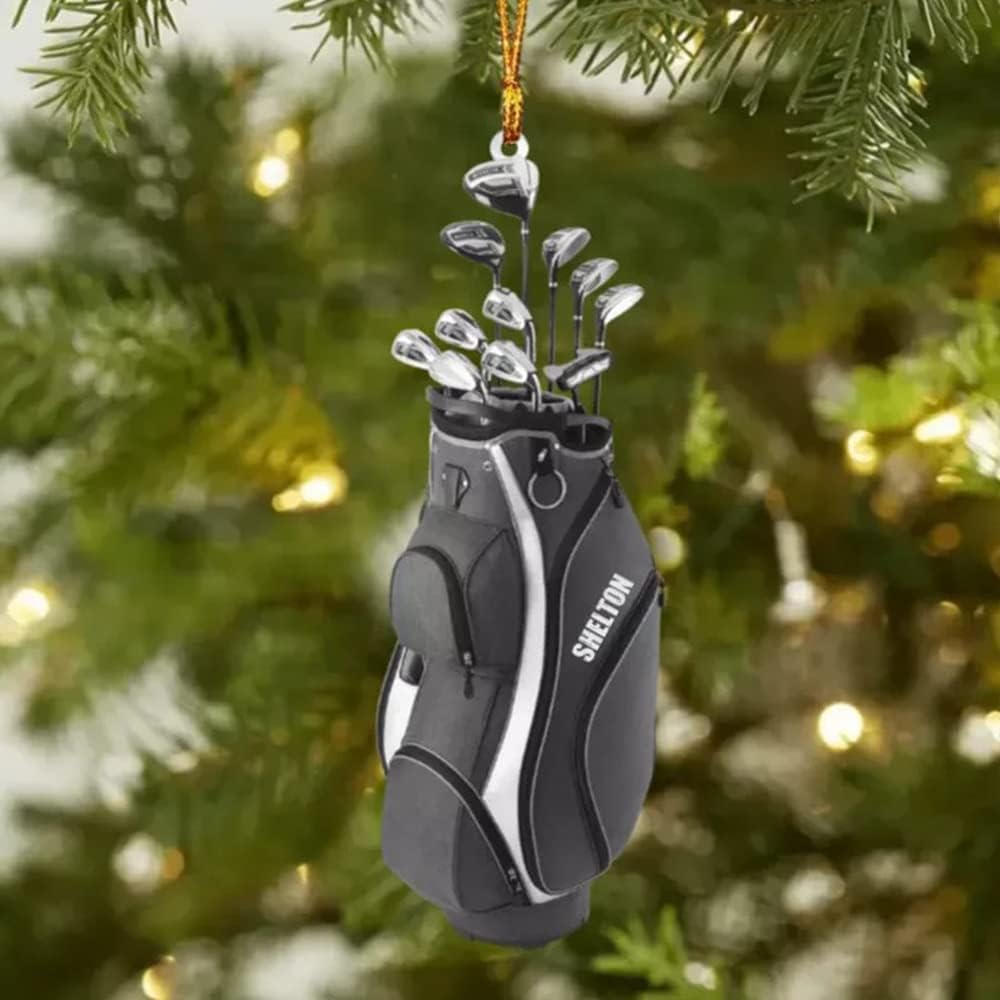 Personalized Golf Bag Christmas Ornament, Gifts for Golf Lovers, Him, Her, Family Member, Christmas Tree Decor, Home Décor, Golfing Cart Christmas Ornament, Idea 2