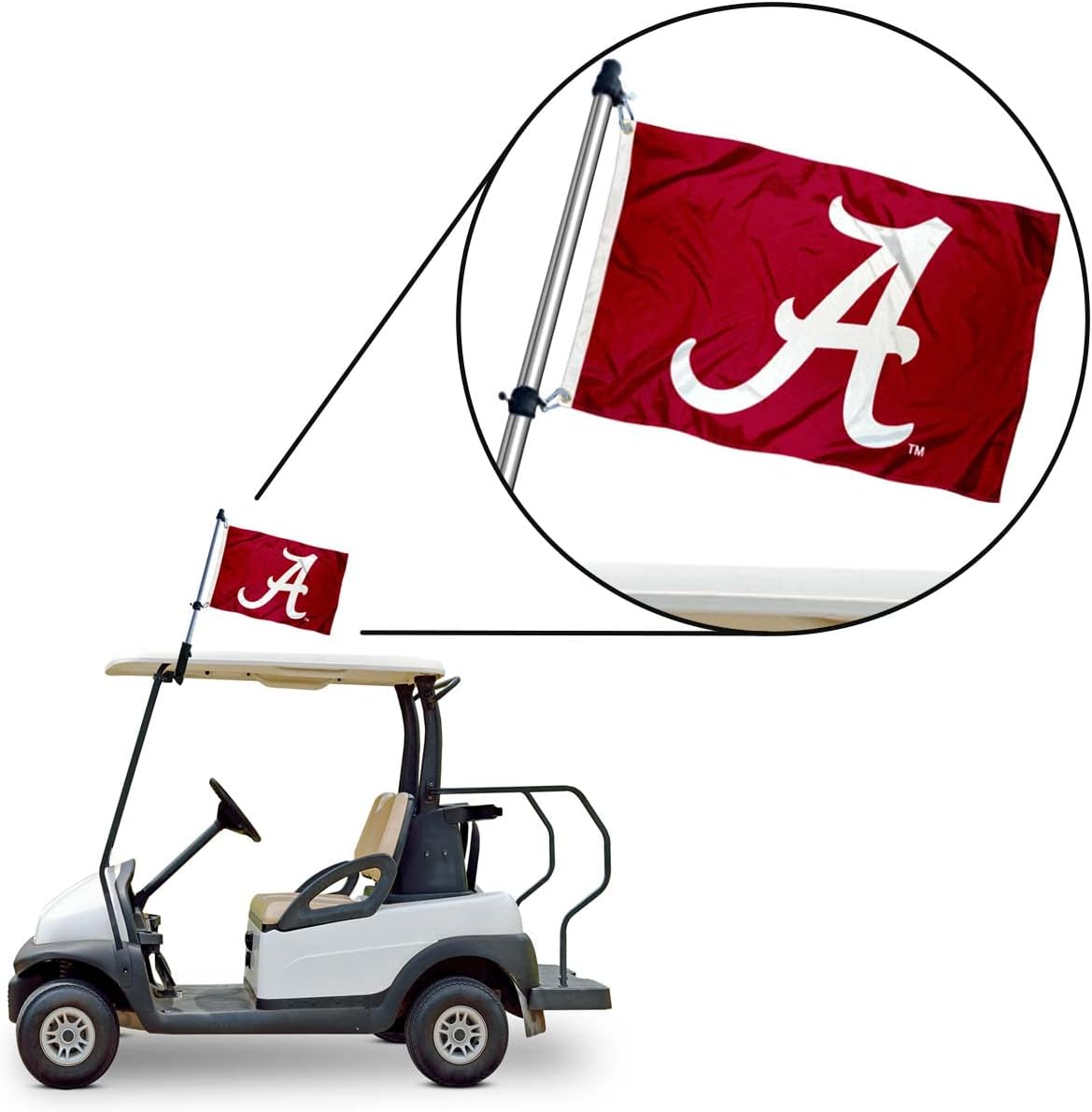 College Flags & Banners Co. Alabama Crimson Tide Golf Cart Flag Pole and Holder Mounting Bracket