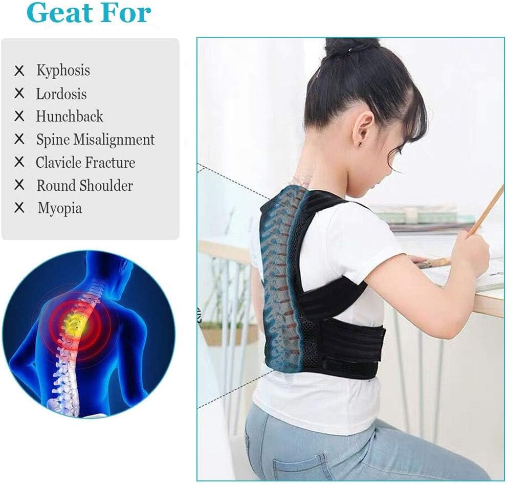 Lexniush Professional Posture Corrector for Kids and Teens, Effective Upper Back Posture Brace for Teenagers Boys Girls Spinal Support to Improves Slouch, Prevent Humpback, Relieve Back Pain