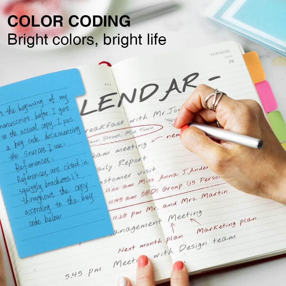 Sticky Notes Set, Hommie Colored Divider Self-Stick Notes Pads Bundle, Prioritize with Color Coding, 60 Ruled (3.7x6), 40 Dotted (3.7x3), 40 Blank (3x3.7), 60 Per Rectangular, 25 Per PET Color