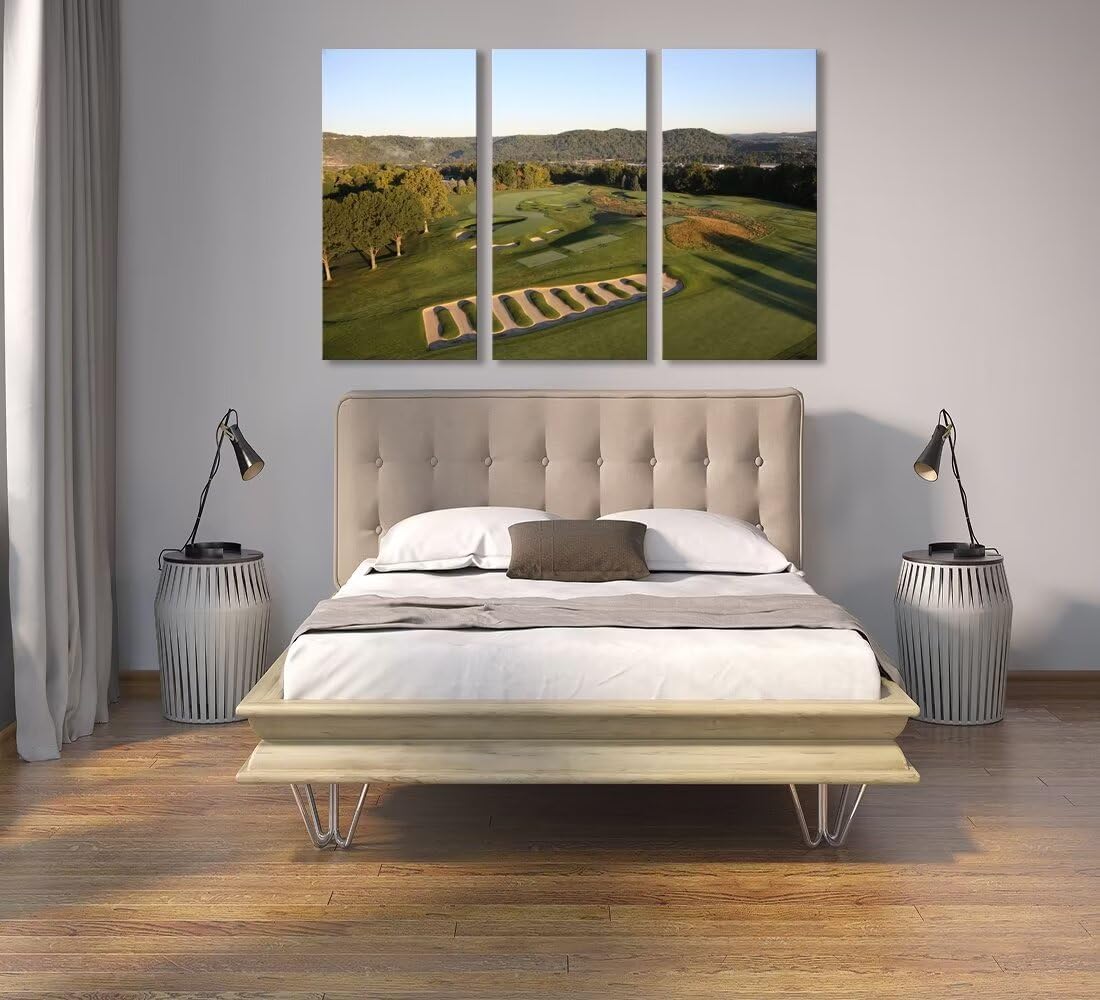 Oakmont Country Golf Club Wall Art for Living Room Bedroom Bathroom Home Decorations Oakmount Golf Art Golf Pictures Posters Framed Artwork Canvas Prints Ready to Hang(14''W x 28''H x3)