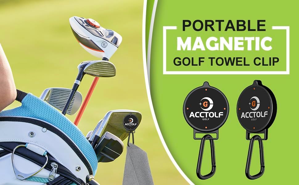 2Pack Magnetic Golf Towel Clip, Magnetic Clip for Golf Towel, Golf Magnetic Clip for Golf Cart, Clubs or Golf Hub, Removable Industrial Magnetic Accessories