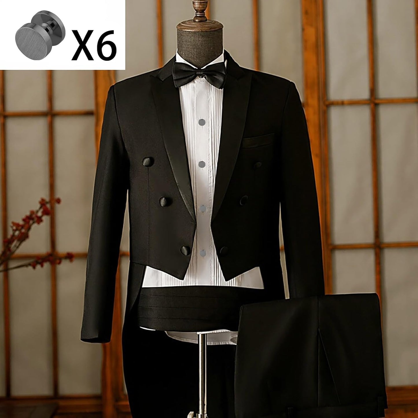 Cufflinks for Men and Tuxedo Shirt Studs Set with Gift Box Stainless Steel Cuff links