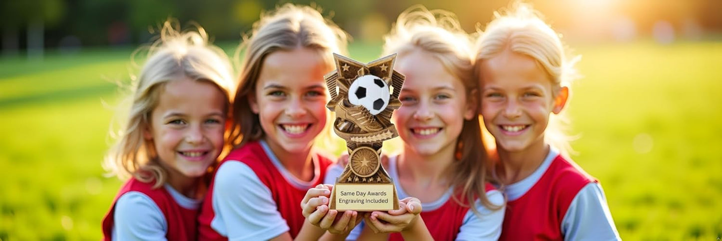 Champion V Sports Trophy Award with Custom Engraving – Recognition Trophy for Kids and Adults Team Awards for Competitions School Sports Student Athletes MVPs Tournaments and Celebrations