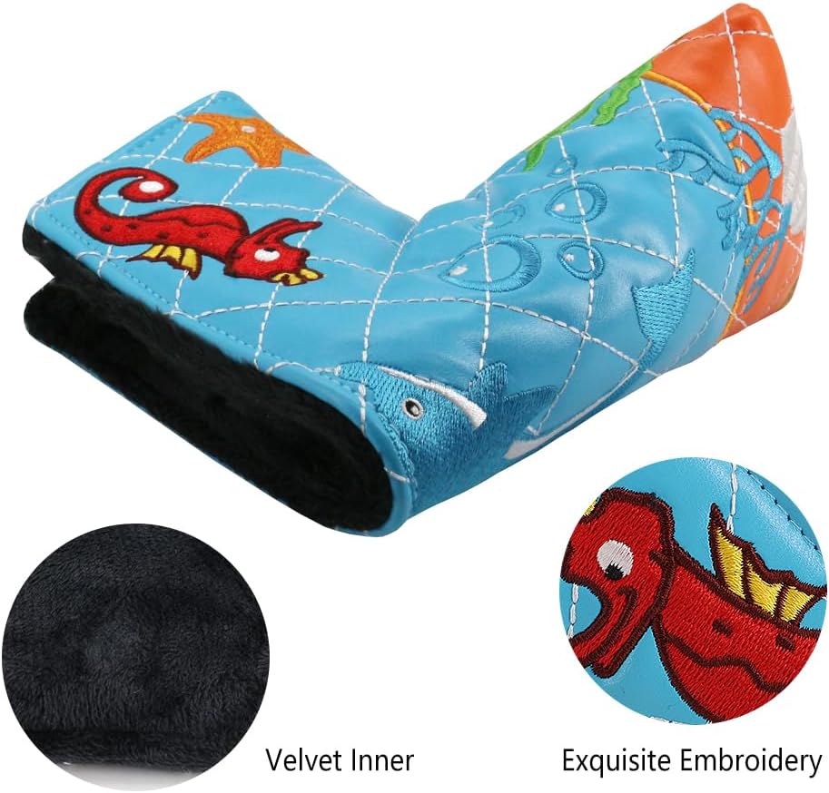 Golf Head Covers Blade Putter Cover Headcover Magnetic Closure Embroidered Fit for Most Brands Scotty Cameron Odyssey Blade Taylormade Ping ect.