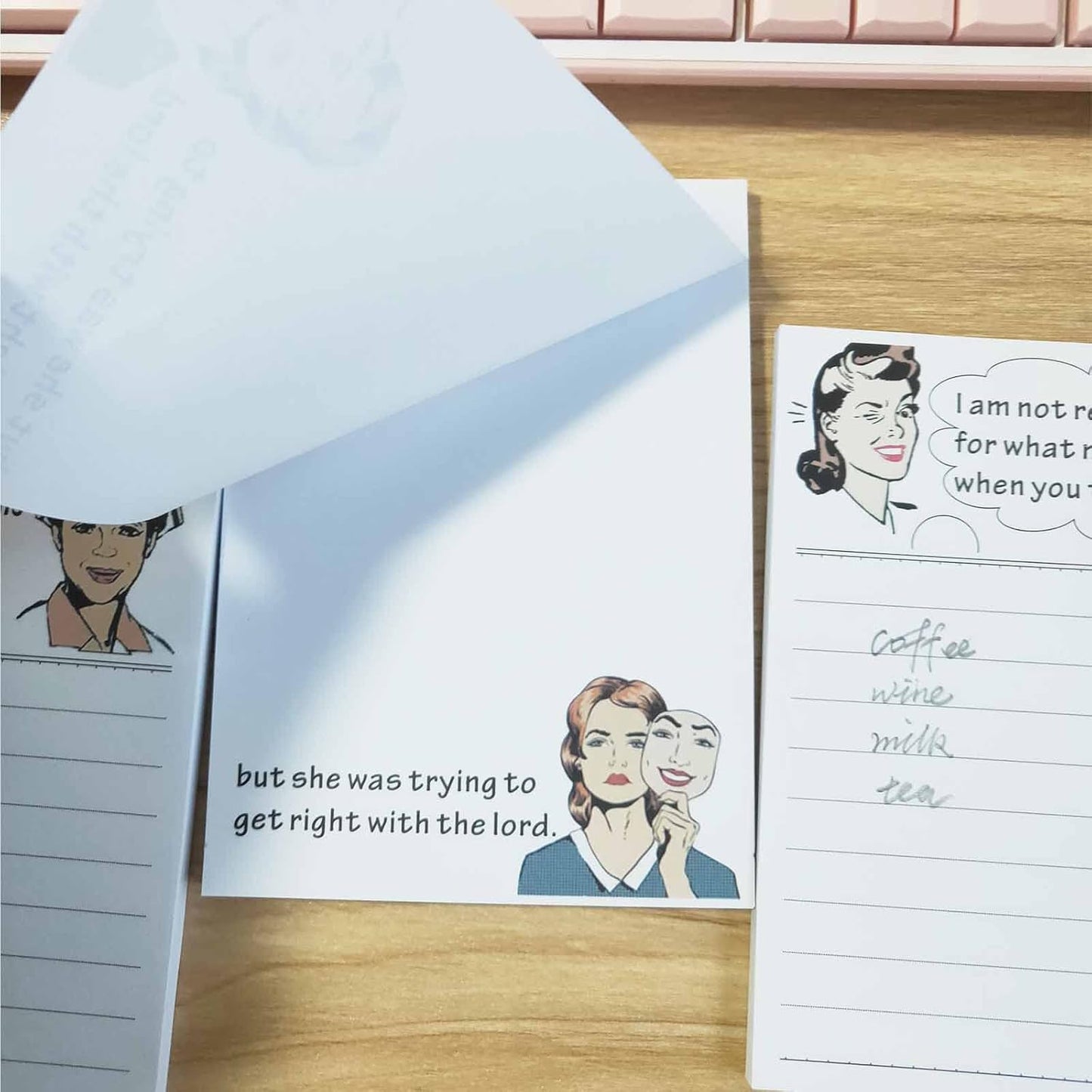 DUGUTUL 4 Funny Novelty Memo Pads,4 x 5.5 in(10x14cm),200 sheets,Coworker Gifts for Women,Funny Notepads for Office,Women Office Note Pad,Perfect Novelty gift for Boss,Coworker,Friend or Family(A)