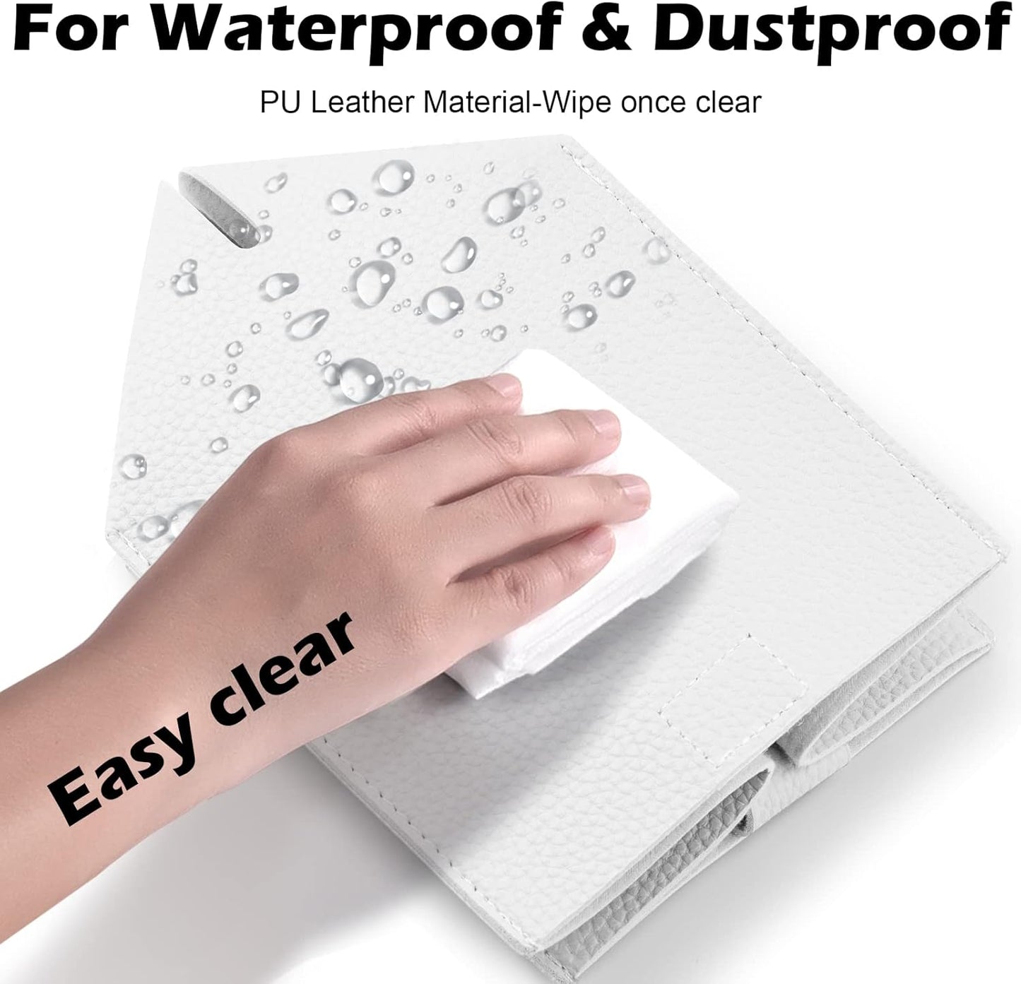 Tissue Box Cover, Tclouda, Modern PU Leather Square Tissue Box Holder for Creative Decorative, 2 Pack, Ideal for Bathrooms/Office/Car/Nightstand/Outdoor Tent/Dining Table, 5"X5"X5", Double White