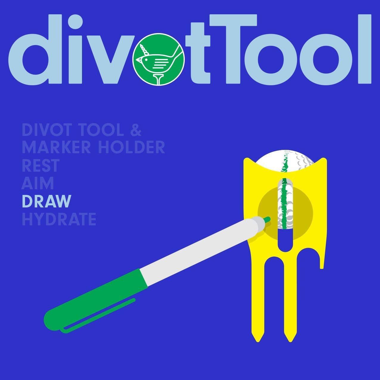 Birdicorn Golf Divot Repair Tool & Golf Ball Marker 6-in-1 Golf Divot Tool