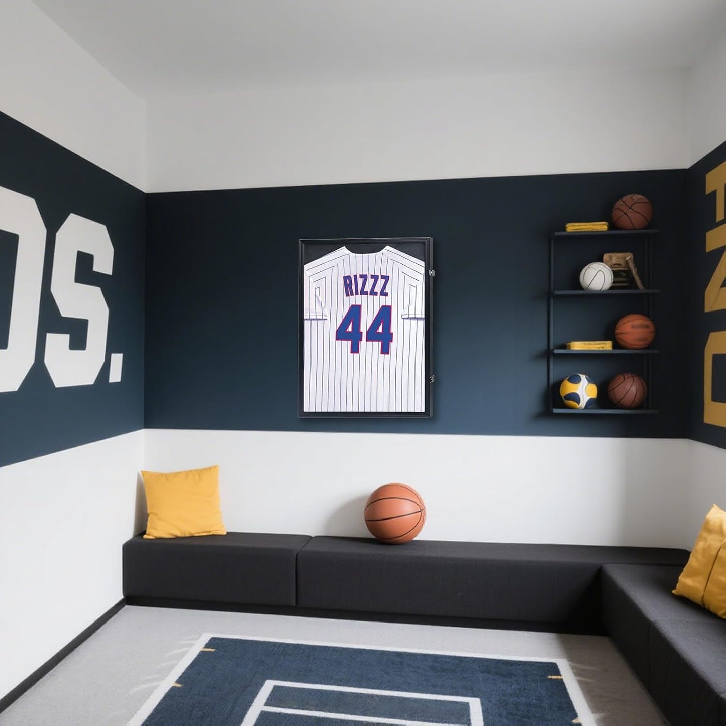 IHEIPYE Jersey Display Case Jersey Frame Large Shadow Box Lockable with UV Protection Acrylic and Hanger for Baseball Basketball Football Soccer Hockey 2XL Sport Jersey Shirt,Black