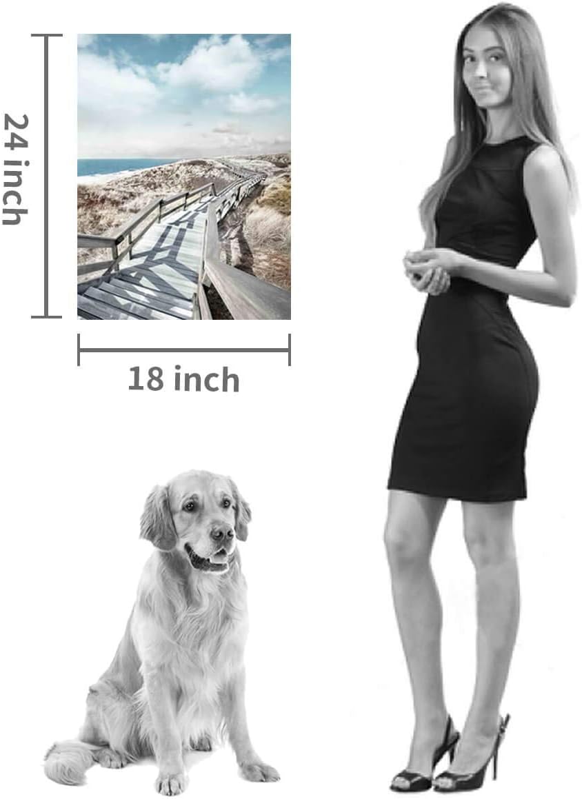 Beach Pier Canvas Wall Art: Boardwalk Stair Picture Graphic Art Painting for Wall Decor(18''x24'')