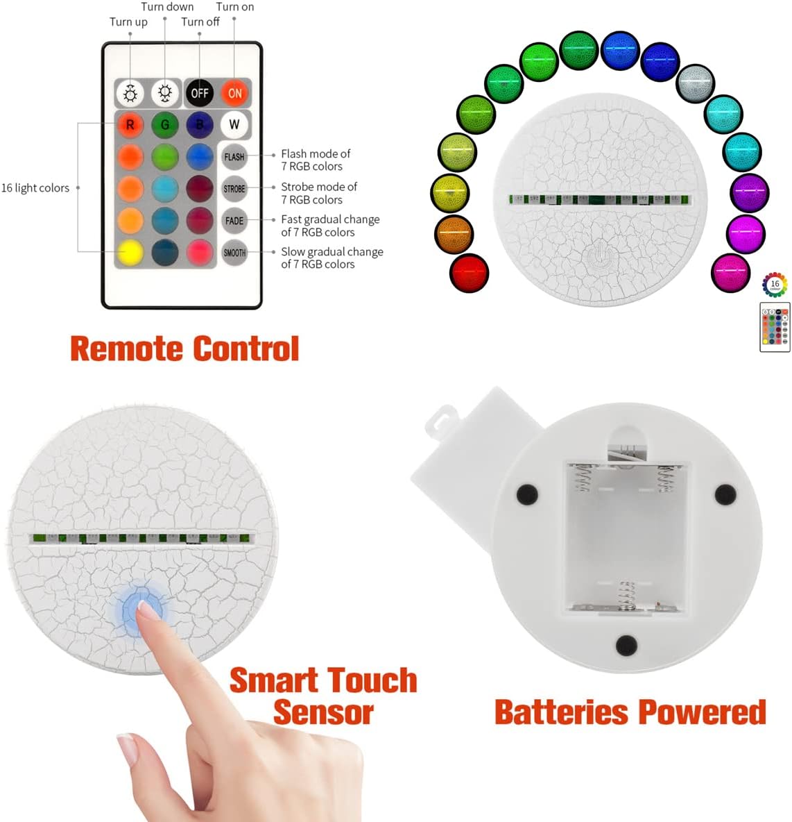 i-CHONY Cat Gift 3D Illusion Lamp,Cute LED Night Light,with Remote & Smart Touch 16 Colors Bedroom Decorations Bedside Lamp - Cat Love Gift for Women Teens Girls Kids Birthday Christmas