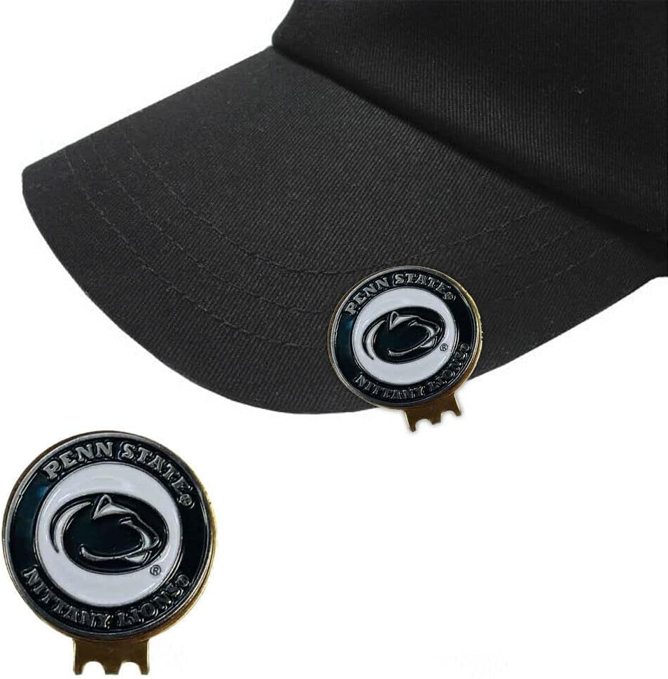 Magnetic Golf Hat Clip with 2 Double-Sided Golf Ball Markers – Easily Attaches to Golf Cap – Made of Stainless Steel & Ideal for Avid Golfers