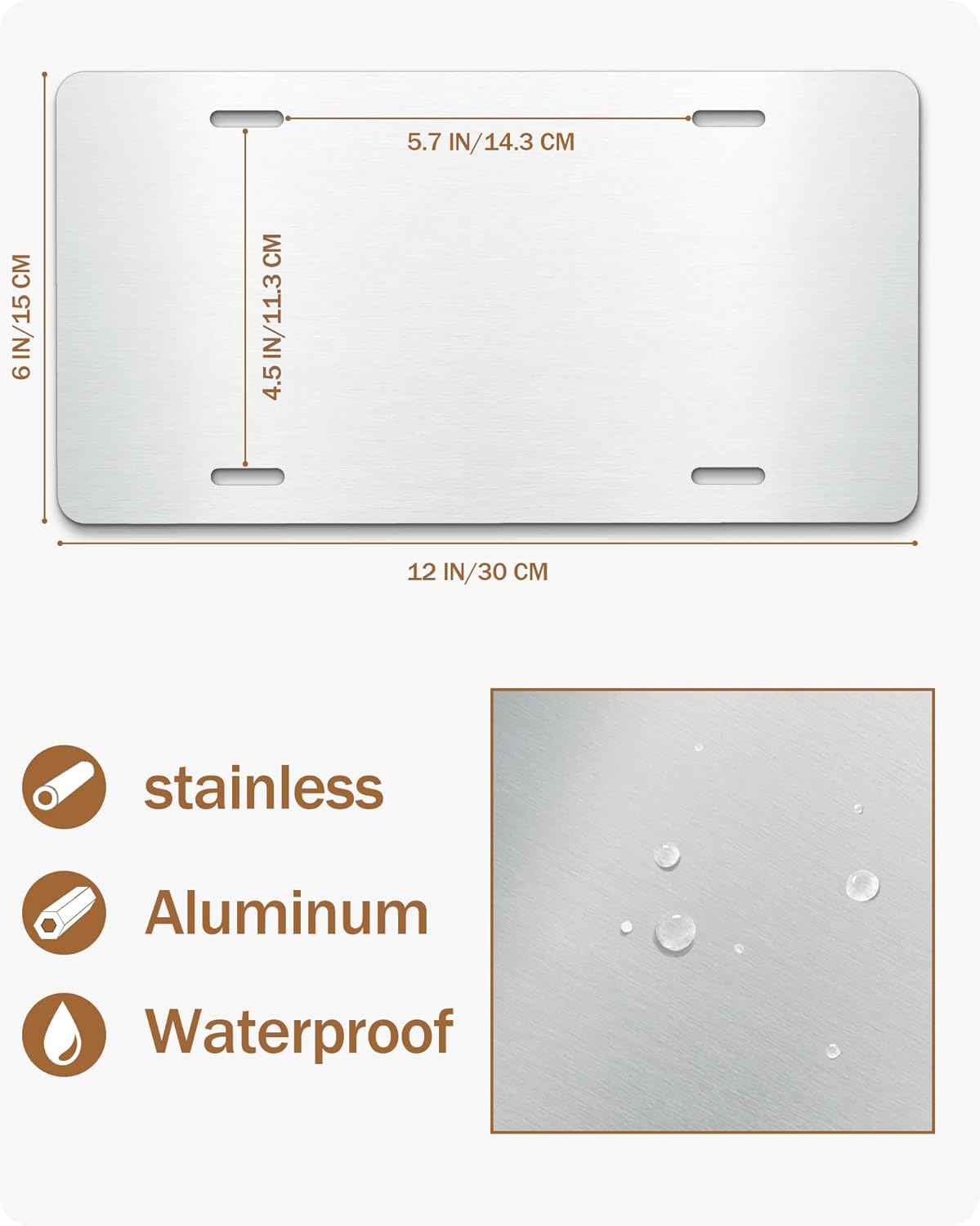 Front License Plate Personalized, Personalized License Plate for Front of Car with Image Text, Customized Front License Plate Designs, Auto Car Tags, Vanity Plate (6 x 12 Inch), black