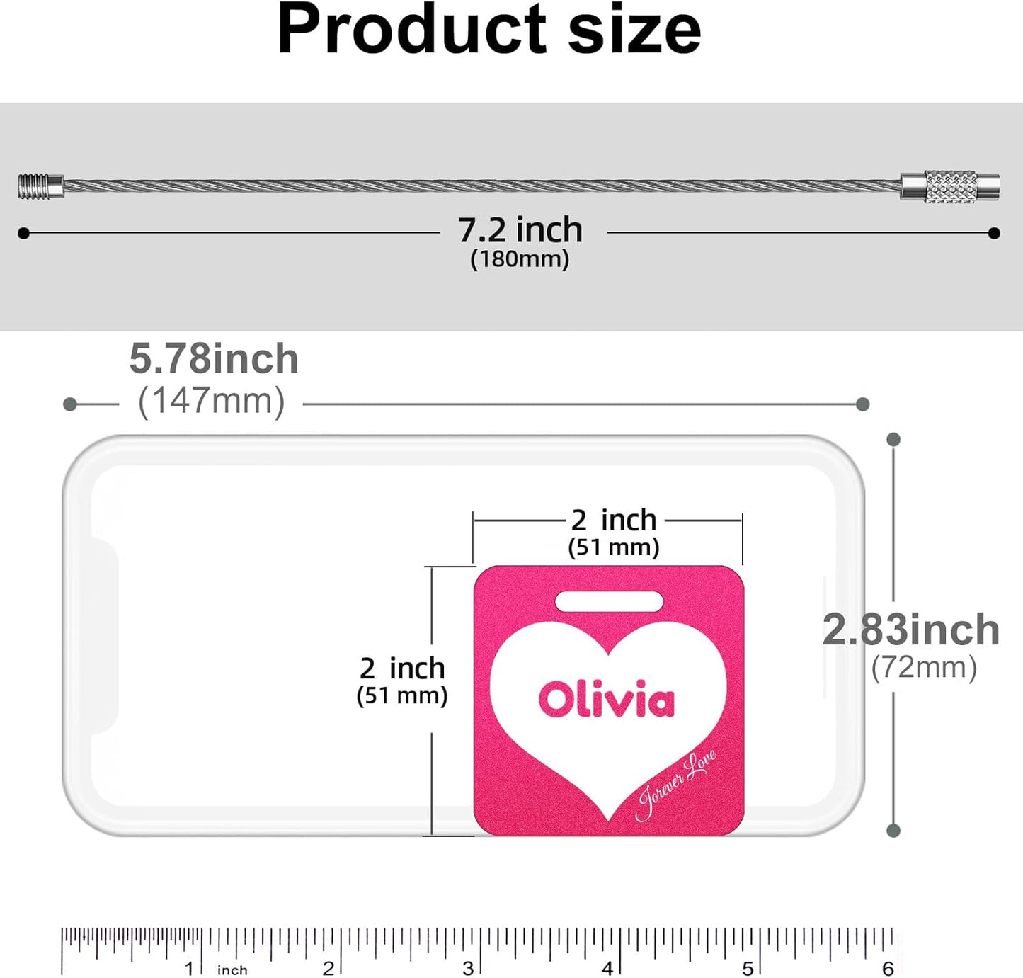 Personalized Luggage Tags for Suitcases Valentine's Day - Cute Honeymoon Gift Wedding Bridal Luggage Name Tag for Couples - Metal Engraved Custom Tags Identifiers for Backpack Bag Travel Essentials