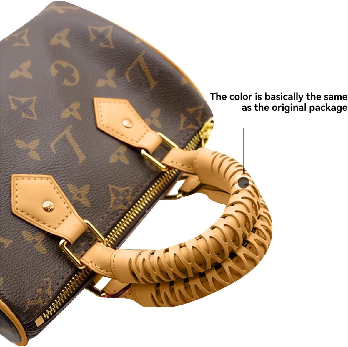 Jiesinlov 2Pcs Bag Handle Wrap Covers for Speedy 25 30 35,Vachetta Leather Grip Protector Strap,Stain and Abrasion Resistant(Beeswax)