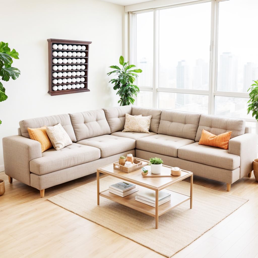 Luxurious Display Cabinet for Golf Balls - Perfect Showcase for Vice, Taylormade, Titleist Golf Balls - Elegant Mahogany Construction, Holds 49 Golf Balls, Ideal Collectible for Golf Enthusiasts