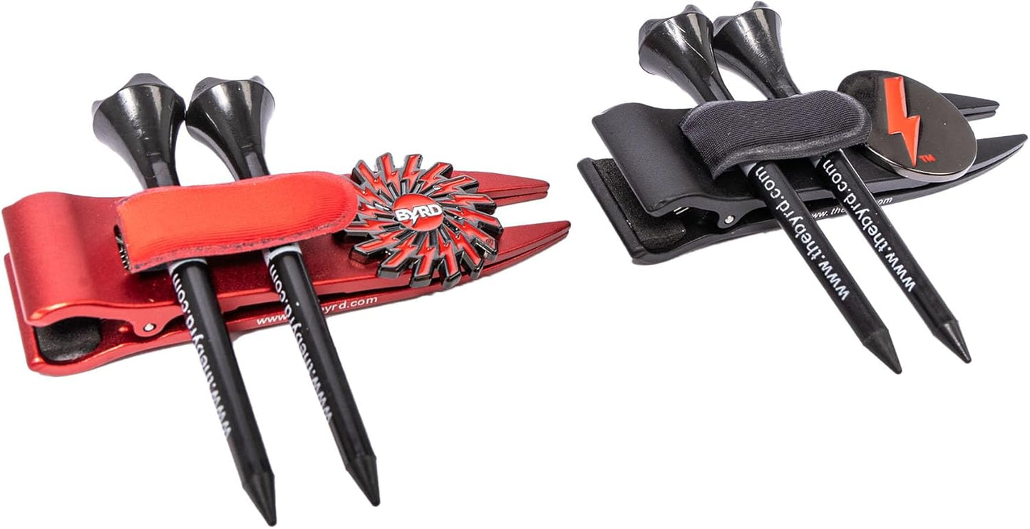 The BYRD Divot Clyp Golf Multitool - Divot Tool & Clip | Organizes Your Tees, Ball Marker & Divot Tool all in One | Essential Golf Gear for Focused Rounds | Golf Accessories for Men (Red)