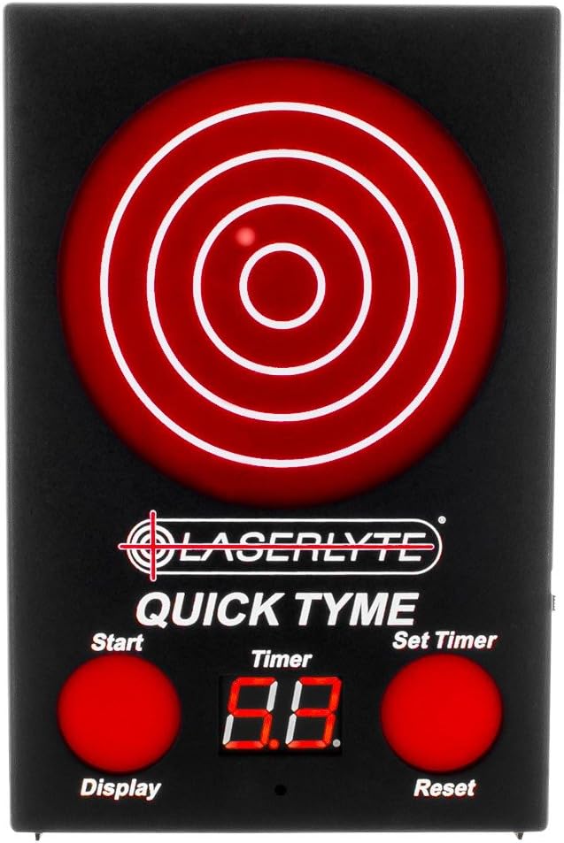 LaserLyte Quick Tyme Laser Trainer Target with Point of Impact Display and Timed Games for Reactive Laser Shooting and Dry Fire Practice