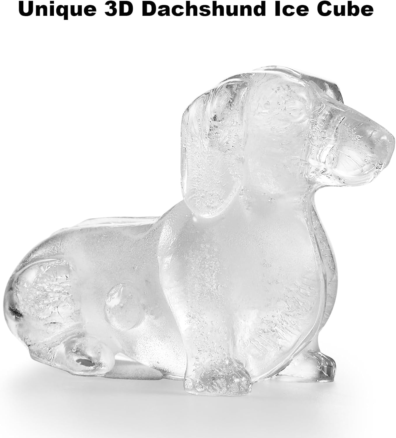 Nax Caki 3D Dachshund Dog Ice Cube Mold Fun Shapes, Dachshund Gifts for Women, Cute Large Craft Ice Mold, Big Dog Ice Cube Trays for Whiskey Cocktails Bourbon