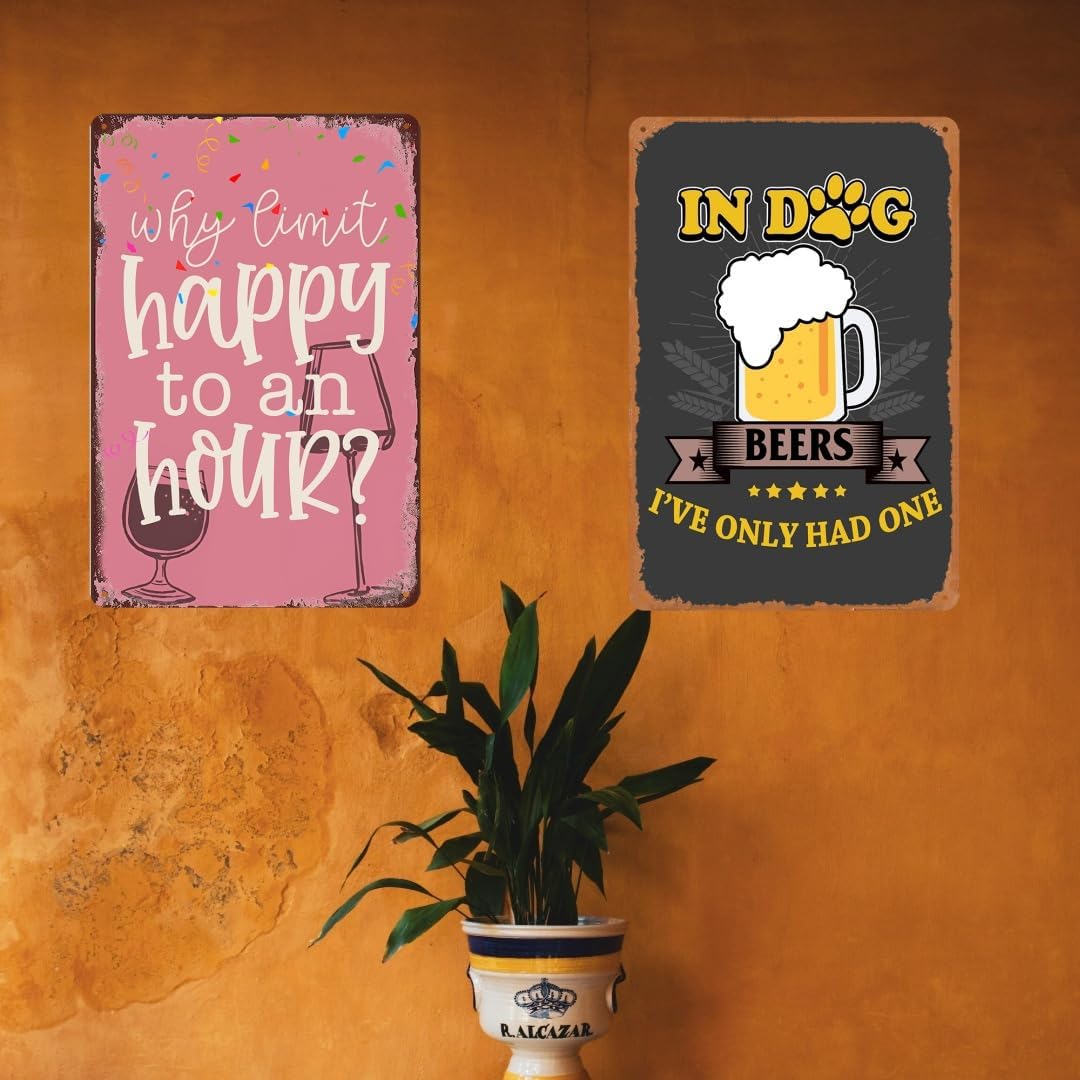 Bar Signs For Home Bar Wall Man Cave Decor Vintage Funny Metal Beer Tin Signs Bar Decorations For Home Beer Accessories For Men Drinking Signs Gifts In Dog Beers I've Only Had One Garage Signs 8x12 In