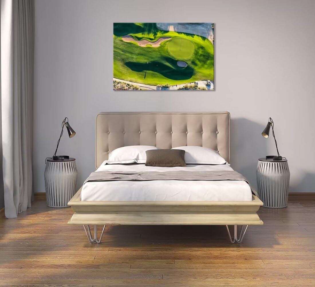 chenchenArt Arizona Golf Course Wall Art for Living Room Bedroom Bathroom Home Decorations Golf Course Picture Poster Canvas Prints Modern Artwork Framed Ready to Hang(12''H x 16''W)