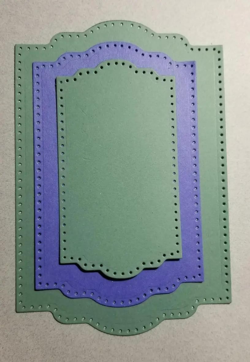 Lapoo Cutting Die for Scrapbooking, 3D Backgrounds Frame New Cutting Dies DIY Album Card Making Decor Paper Craft Metal Die Cuts Party Decorations (Multiple Symmetric Label Boxes 6.7 x 4.8 in)