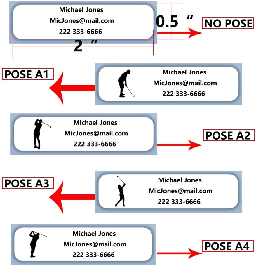 ZbZcYmt Golf Club Labels Personalized Customized 2”x0.5” Waterproof Oil-Proof Z1