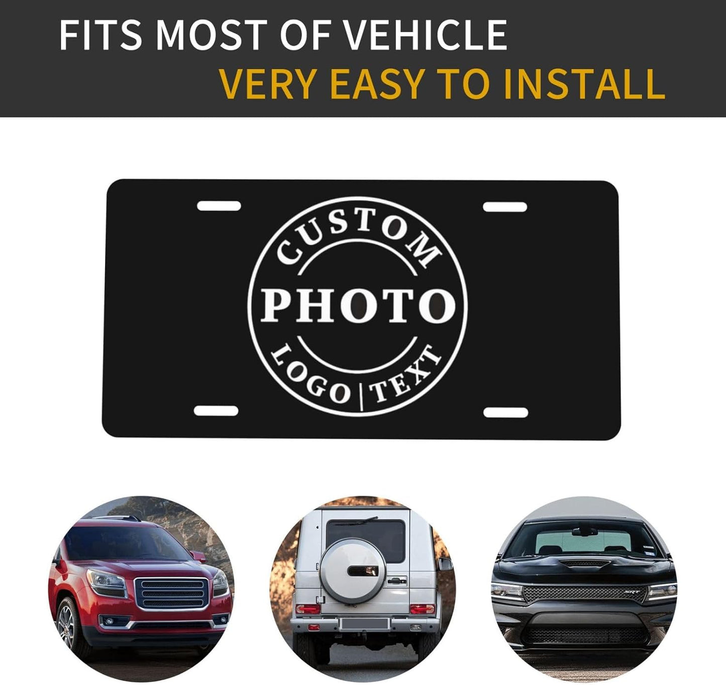 Made in USA Custom License Plate, Design Your Own Personalized License Plate with Photo,Logo, and Text,Customized 12"X6"Premium Aluminum