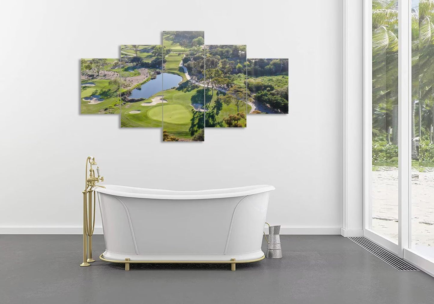 California San Diego Golf Course Wall Art for Living Room Bedroom Bathroom Home Decorations San Diego Golf Course Pictures Posters Framed Artwork Canvas Prints Ready to Hang(60''W x 40''H)