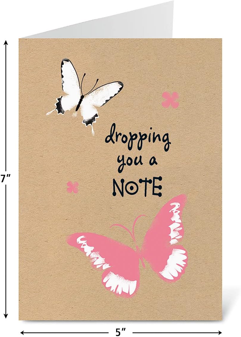 Current Kraft Thinking of You Friendship Greeting Card Set - Value Pack of 20 Cards With White Envelopes for Friends & Family, 5 Designs, Large 5" x 7" Assortment