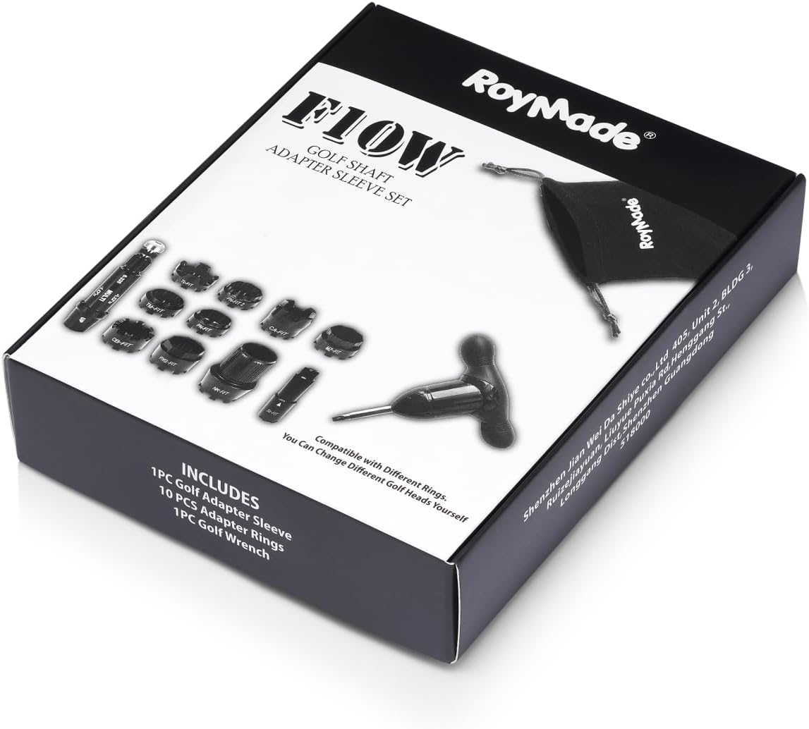 ROYMADE All FIT Golf Adapter Sleeve Compatible with Ping/Taylormade/Callaway/Titleist/Mizuno/Nike/Cobra and PXG, You can Change Different Golf Heads by 9Rings and Adjustable Wrench