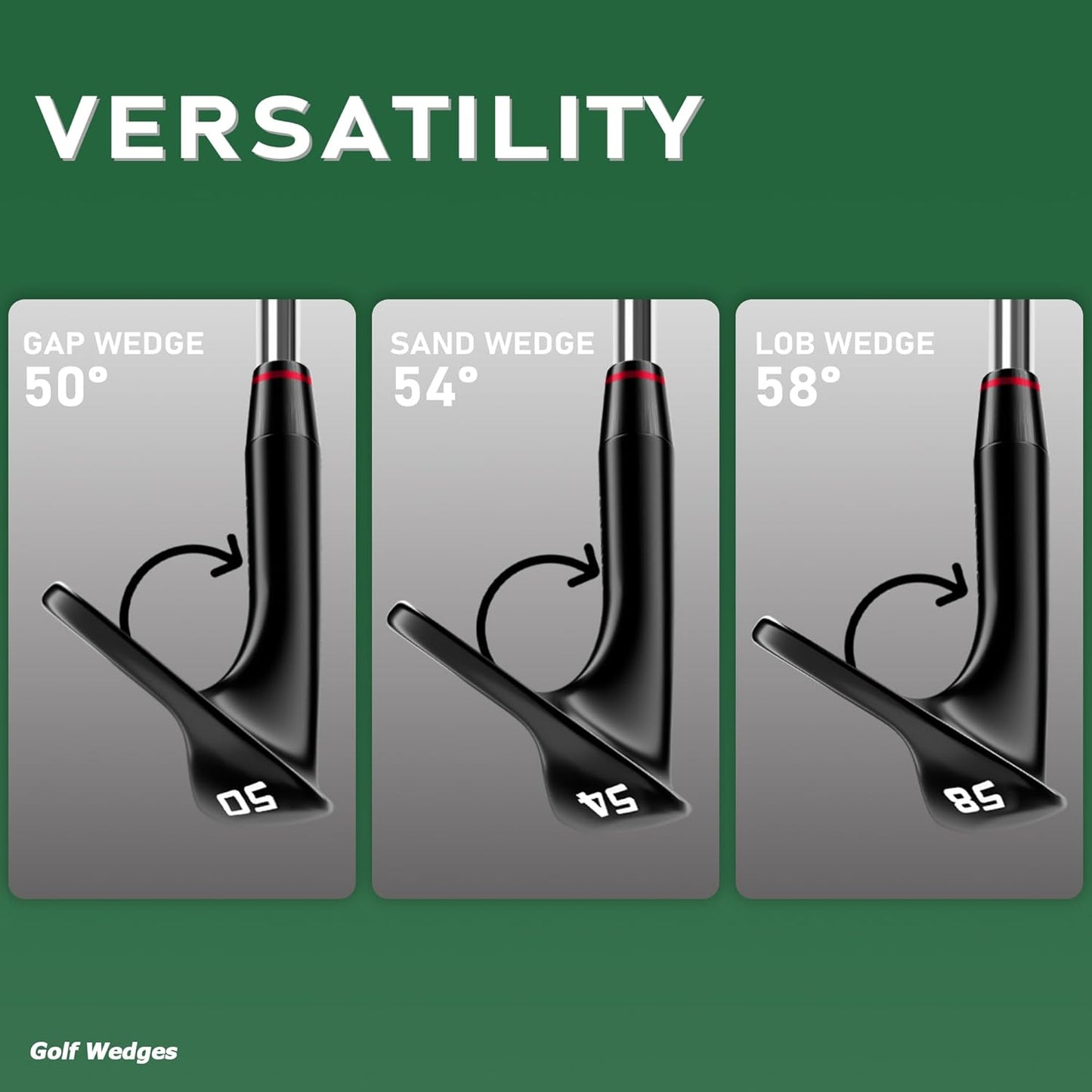 Gowolf Premium Forged Full Face Golf Wedges 50/52/54/56/58/60/69 Degree Individual or Set for Men, Right Hand Gap Wedge Sand Wedge Lob Wedge, Golf Clubs CNC Milled Face for More Spin - Great Golf Gift