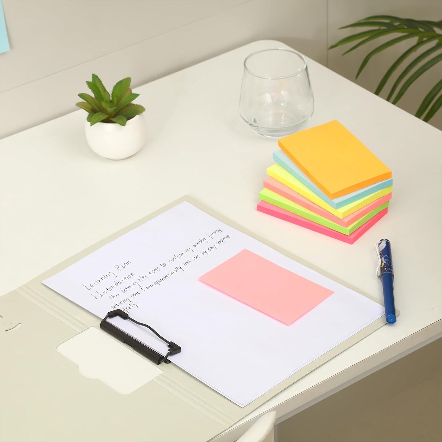 1920 Sheets 3 in x 5 in Large Sticky Notes, 76 x 127 mm 6 Pads Assorted Self-Stick Pads for Notebook,Office,School and Home,80 Sheets/Pad (24 Pads Brillant)