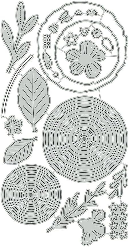 Flowers Metal Cutting Die for Scrapbooking - Cut Stencils for DIY Scrapbook Photo Album Decorative Paper Card, Card Making Supplies, Stencils & Crafting Die Cut (Wood & Flower 7.9 x 4.1 in)