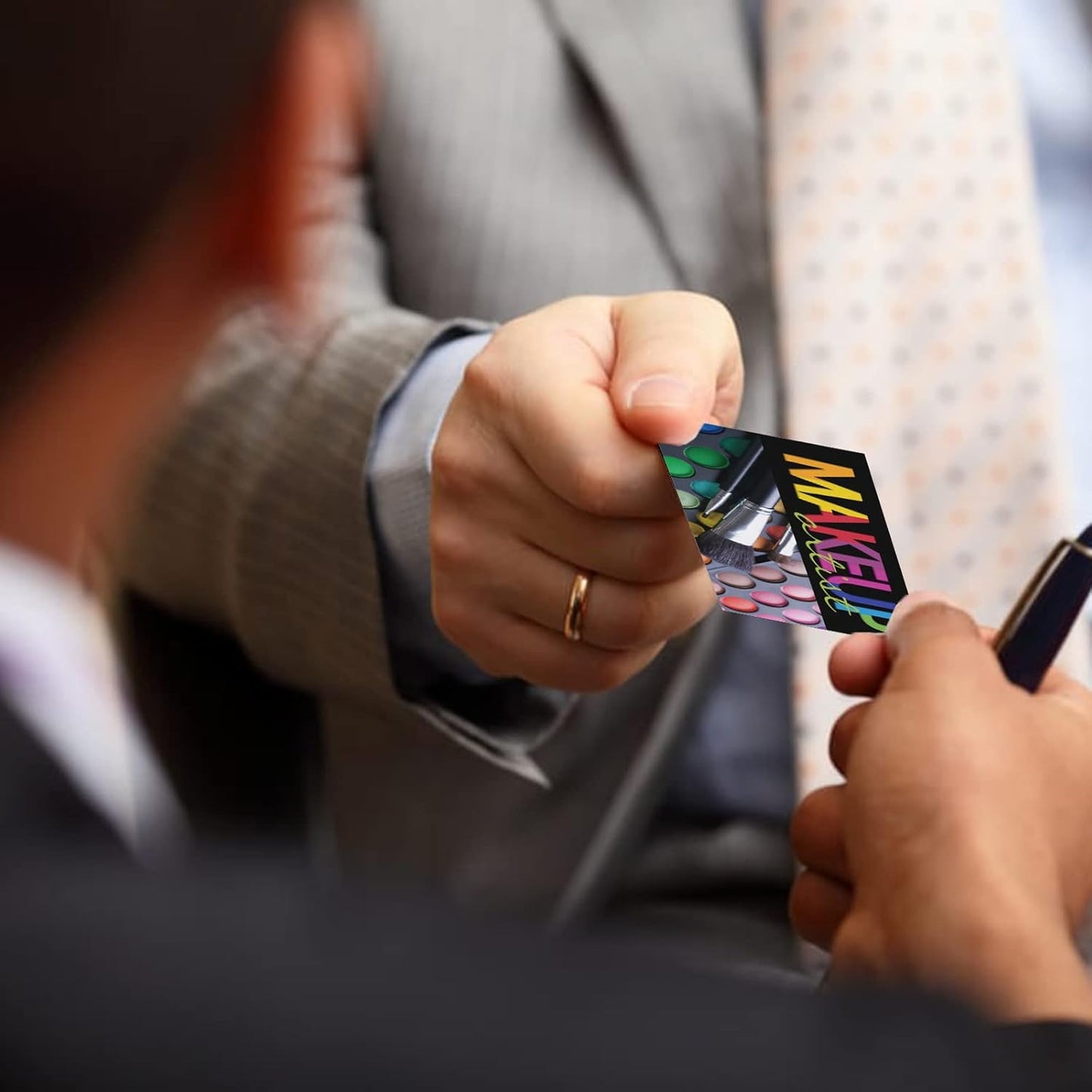 Custom Business Cards 100PCS Double-sided Printing Business Cards Customize with Your Logo Personalized 3.5"x 2" Cards for Business - Make Up