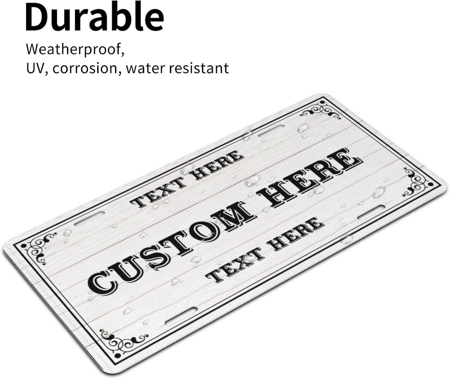 Custom Personalized Text Image Photo Design Customized Tag Aluminum License Plates for Front of Car 6x12 Inch-11