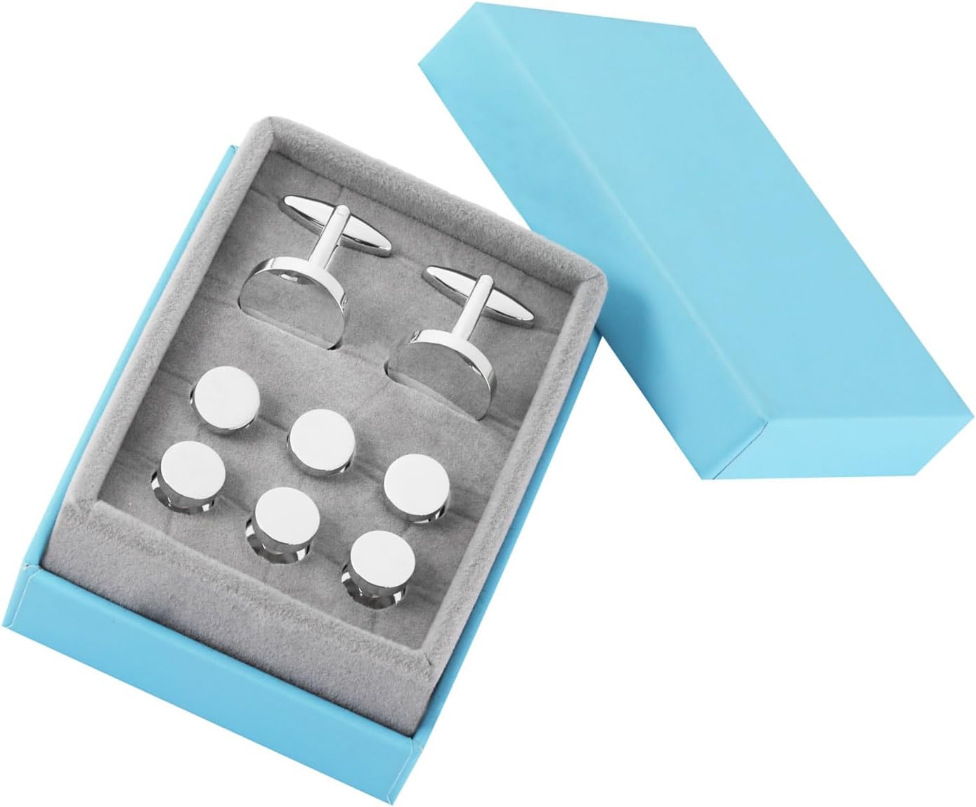 Cufflinks for Men and Tuxedo Shirt Studs Set with Gift Box Stainless Steel Cuff links