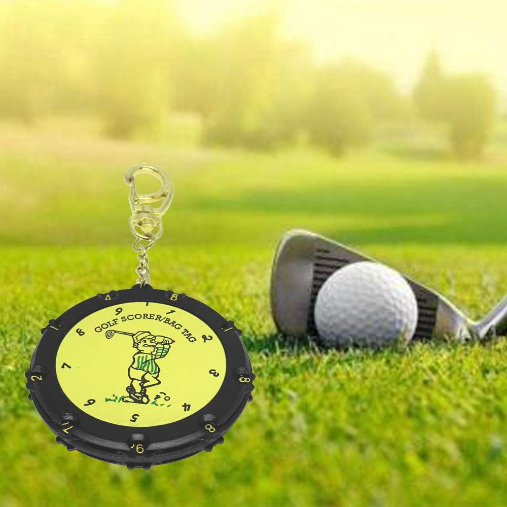 Golf Score Counter 18 Holes Golf Score Stroke Shot Counter Keeper Round Scoring Tag with Clip Keychain
