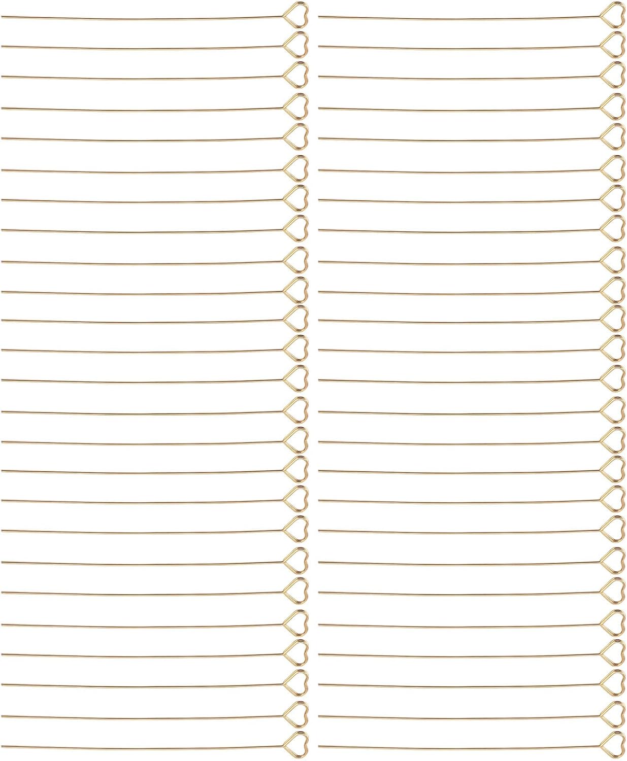 50Pcs Gold Metal Wire Card Holder, 6in Photo Memo Clips, Reusable Floral Picks Clips for Wedding Party Birthday Cake, Place Card Holder for Flower Arrangement (Heart Shaped)