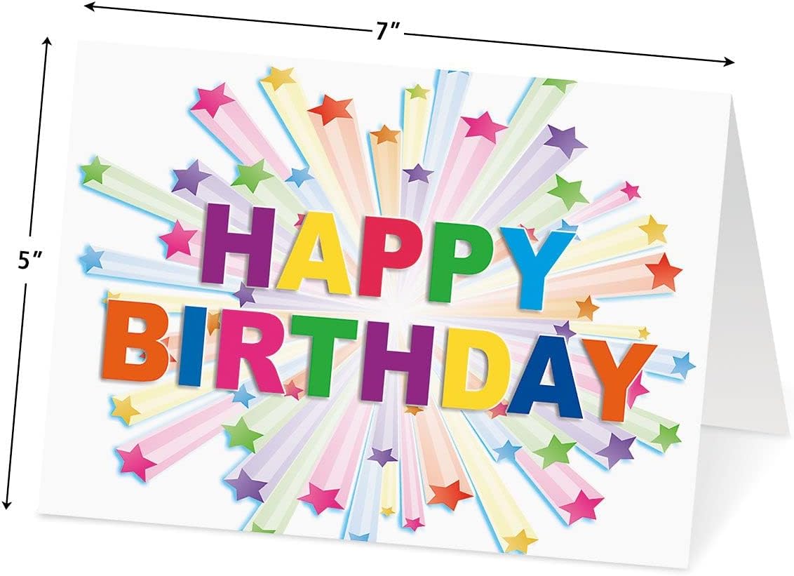 Current Confetti Fun Happy Birthday Greeting Card Set - Value Pack of 20 Cards With White Envelopes, 10 Designs, Large 5" x 7" Assortment