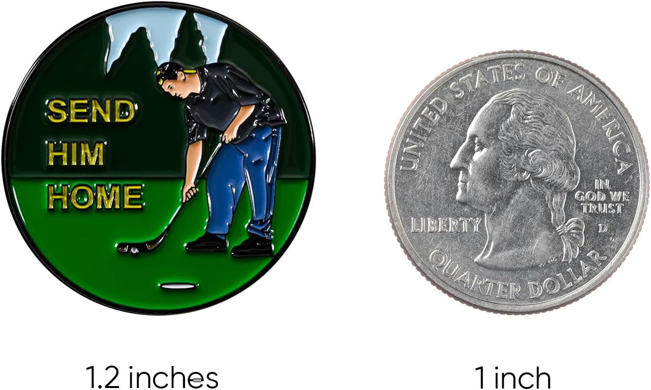 Golf Ball Marker with Magnetic Hat Clip - Funny Golf Gift